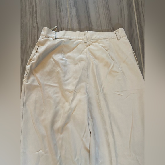 INC International Concepts Light Khaki Silk Slacks Women’s Size 12 Wide Leg - Picture 9 of 12